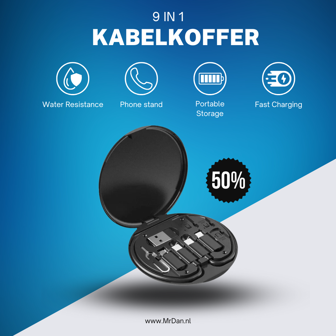 Premium 9-in-1 CableCase™ | 50% KORTING!